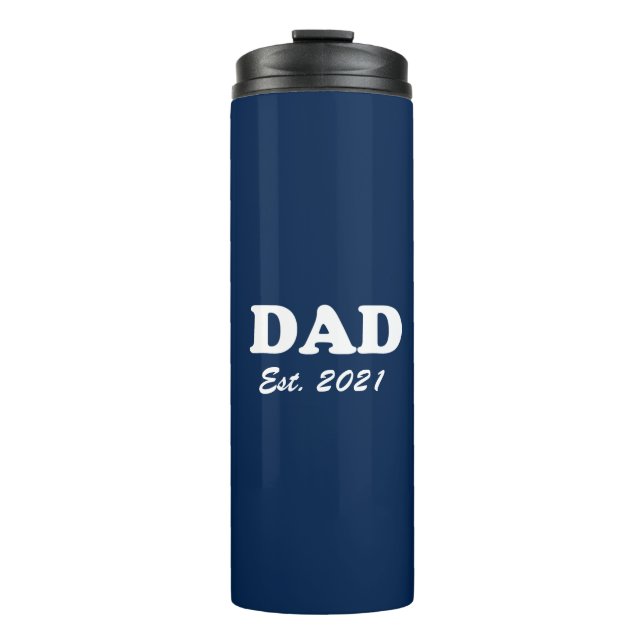 Bouteilles Isothermes Papa Custom Date fixe marine bleu blanc moderne (Devant)