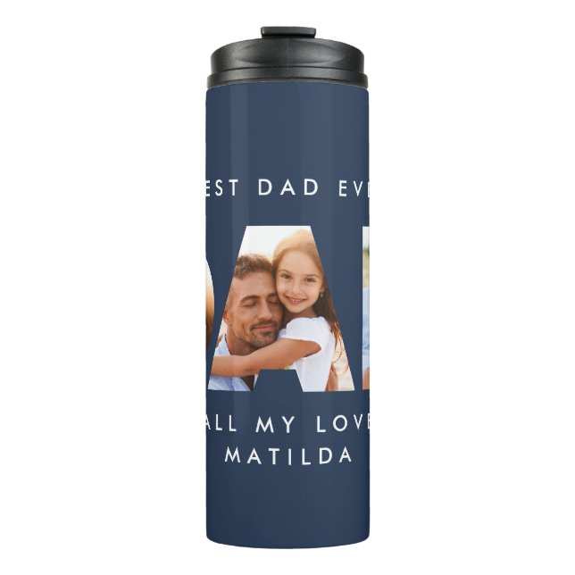 Bouteilles Isothermes Papa photo typographie moderne cadeau enfant (Devant)
