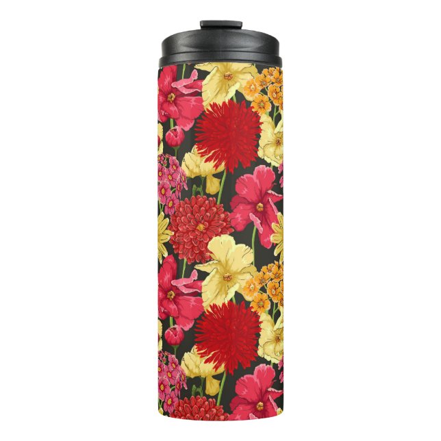 Bouteilles Isothermes Papier peint floral dans le style d'aquarelle (Devant)