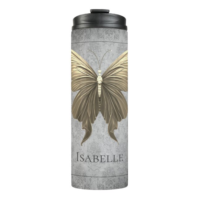 Bouteilles Isothermes Papillon à bijoux en or (Devant)