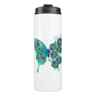 Bouteilles Isothermes Papillon aux plumes de paon vert