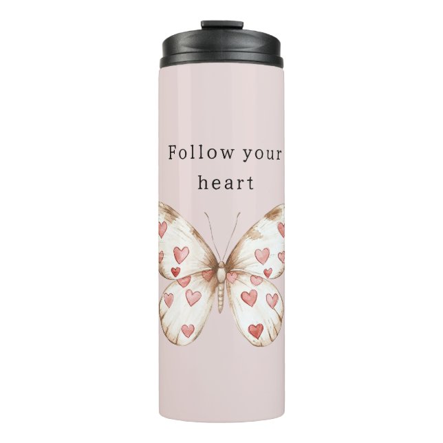 Bouteilles Isothermes Papillon des Coeurs roses (Devant)