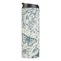 Papillon vintage, Luna Moth et Fleurs 