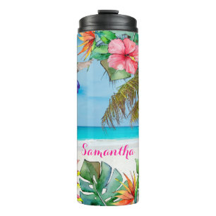 Bouteilles Isothermes Paradis hawaïen tropical floral