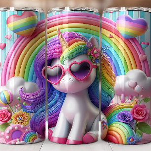 Bouteilles Isothermes Parleur à licorne arc-en-ciel 3D mignon   Unicorne