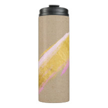 Parleur à pinceau rose or Kraft personnalisé