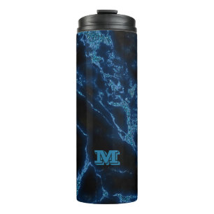 Bouteilles Isothermes Parties scintillant bleu clair monogramme