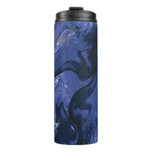 Bouteilles Isothermes Parties scintillant bleue Galaxy Swirl Abstrait Mo