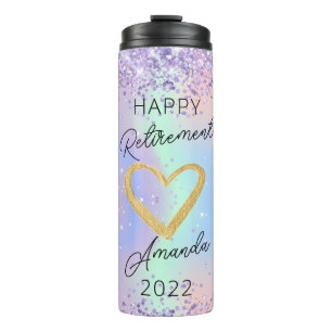 Bouteilles Isothermes Parties scintillant Cadeau De Retraite Sur Mesure 