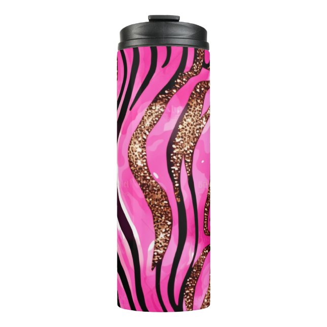 Bouteilles Isothermes Parties scintillant d'Agate rose Paruline thermiqu (Devant)