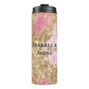 Bouteilles Isothermes Parties scintillant d'or rose fille