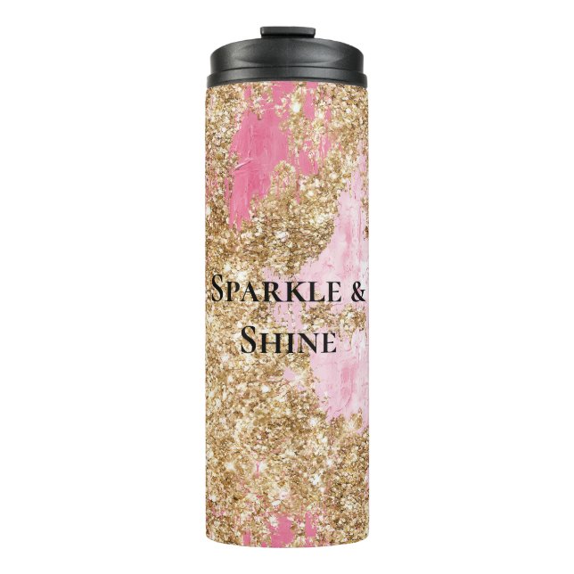 Bouteilles Isothermes Parties scintillant d'or rose fille (Devant)