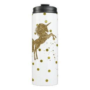 Bouteilles Isothermes Parties scintillant d'or Unicorne et étoiles Fille