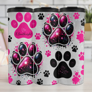 Bouteilles Isothermes Parties scintillant Empreintes de pattes de chiens