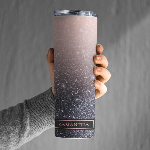 Bouteilles Isothermes Parties scintillant moderne noire et rose Étincell