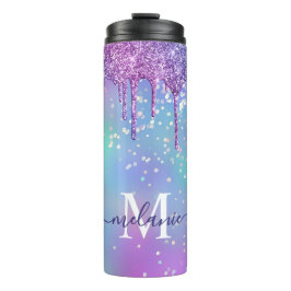 Bouteilles Isothermes Parties scintillant ombre arc-en-ciel monogramme