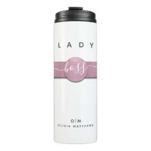 Bouteilles Isothermes Parties scintillant rose blanche Monogramme Lady B