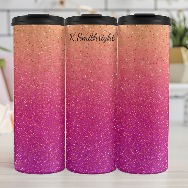 Bouteilles Isothermes Parties scintillant rose Gradient Sparkle Texture (Créateur téléchargé)