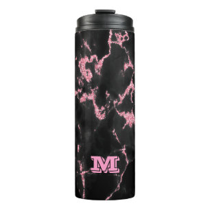 Bouteilles Isothermes Parties scintillant rose monogramme sur Arrière -
