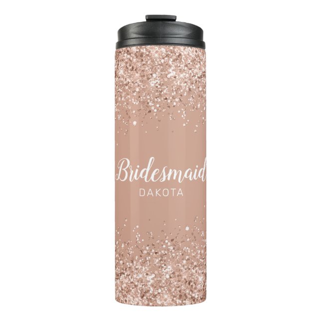 Bouteilles Isothermes Parties scintillant rose sur Dusty Pink Bridesmaid (Devant)