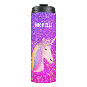 Bouteilles Isothermes Parties scintillant rose violet Unicorne personnal