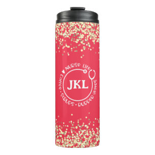 Bouteilles Isothermes Parties scintillant rouge moderne Monogramme Steth