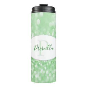 Bouteilles Isothermes Parties scintillant verte Personnalisez le caisson