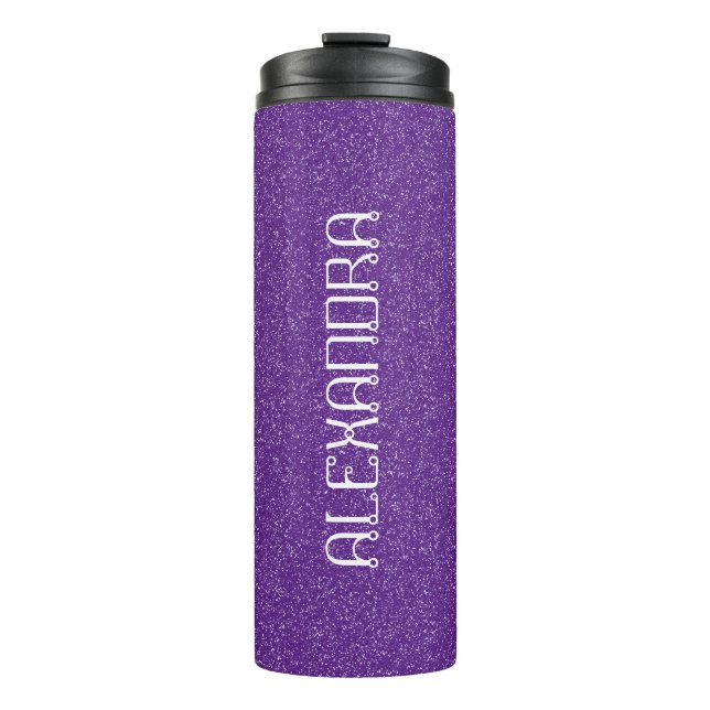 Bouteilles Isothermes Parties scintillant violet Chic Motif Mame Personn (Devant)