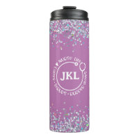 Parties scintillant violet moderne Monogramme Stet