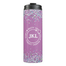 Parties scintillant violet moderne Monogramme Stet