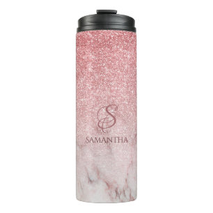 Bouteilles Isothermes Parties scintillantes roses de Faux et monogramme