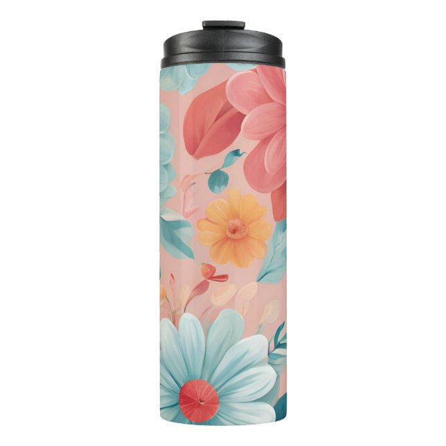 Bouteilles Isothermes Paruline florale - Design élégant de fleurs isolée (Devant)