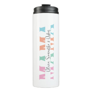 Bouteilles Isothermes Paruline thermale personnalisée Pastel "MAMA"