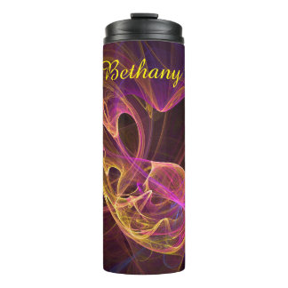Bouteilles Isothermes Paruline thermale rose, jaune et bordeaux