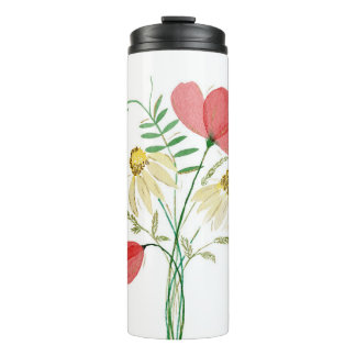 Bouteilles Isothermes Paruline thermique à aquarelle fleur sauvage - Dou