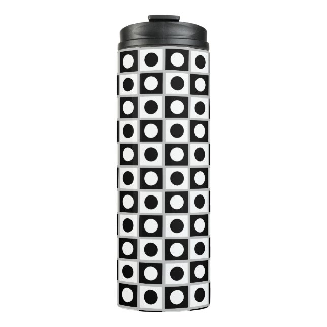 Bouteilles Isothermes Paruline thermique Abstraite moderne noir et blanc (Devant)