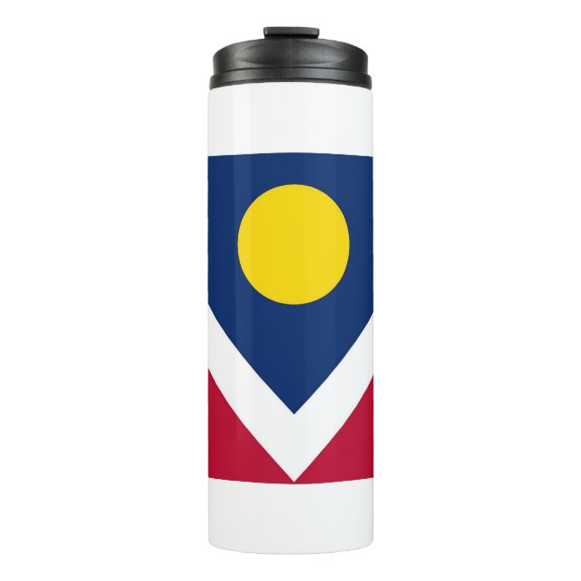 Bouteilles Isothermes Paruline thermique avec drapeau de Denver, USA (Devant)