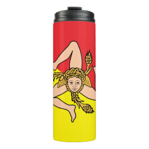 Bouteilles Isothermes Paruline thermique avec drapeau de la Sicile