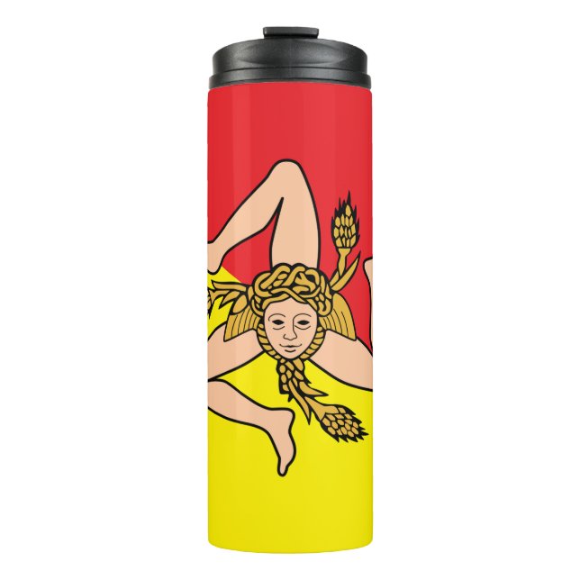 Bouteilles Isothermes Paruline thermique avec drapeau de la Sicile (Devant)