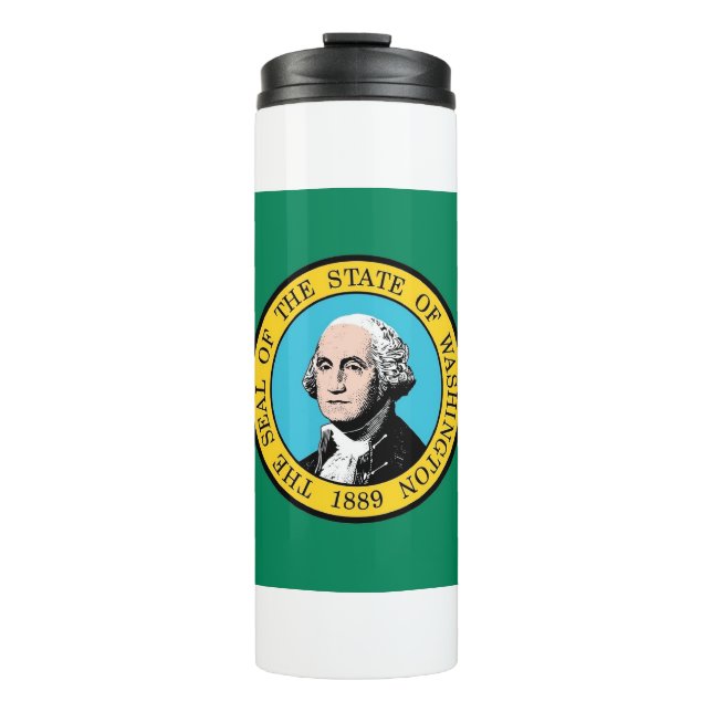 Bouteilles Isothermes Paruline thermique avec drapeau de l'État de Washi (Devant)