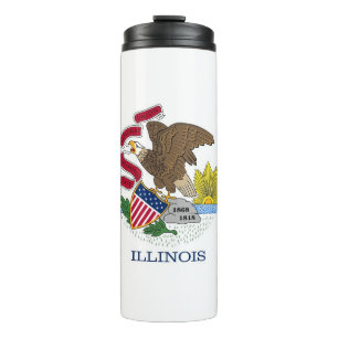 Bouteilles Isothermes Paruline thermique avec drapeau de l'Illinois, Éta