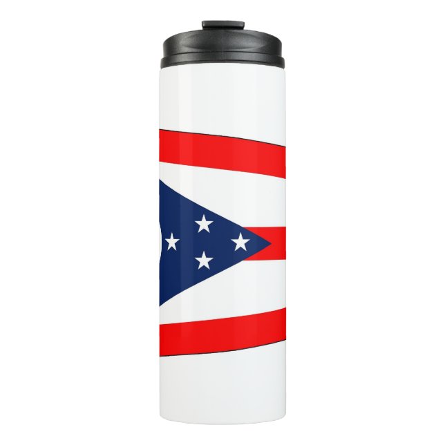 Bouteilles Isothermes Paruline thermique avec drapeau de l'Ohio, États-U (Devant)