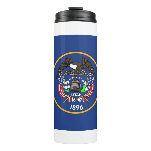 Bouteilles Isothermes Paruline thermique avec drapeau de l'Utah, États-U (Devant)