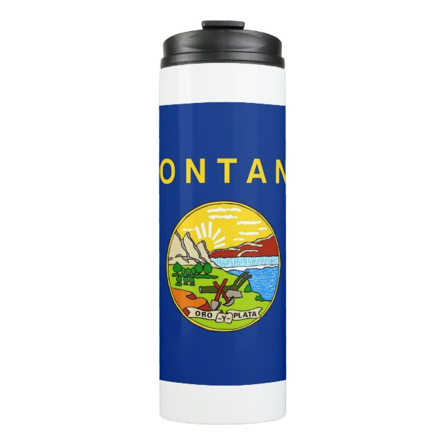 Bouteilles Isothermes Paruline thermique avec drapeau de Montana, USA (Devant)