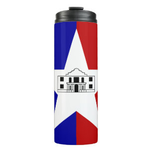 Bouteilles Isothermes Paruline thermique avec drapeau de San Antonio
