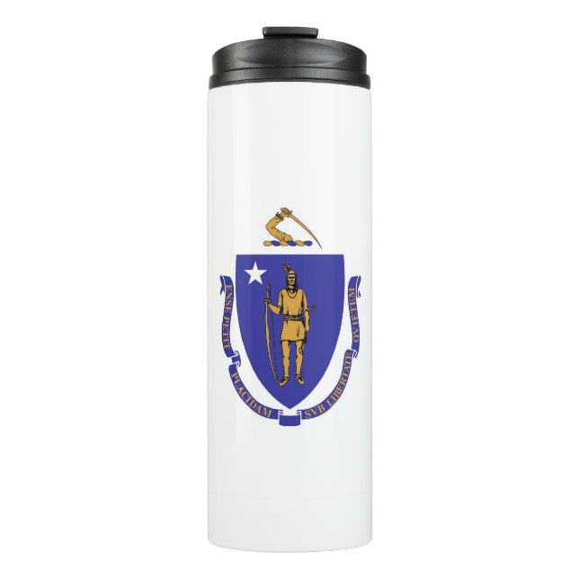 Bouteilles Isothermes Paruline thermique avec drapeau du Massachusetts,  (Devant)