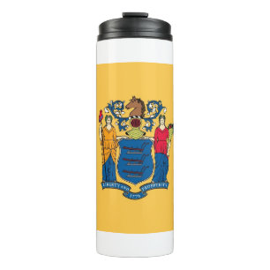 Bouteilles Isothermes Paruline thermique avec drapeau du New Jersey, USA