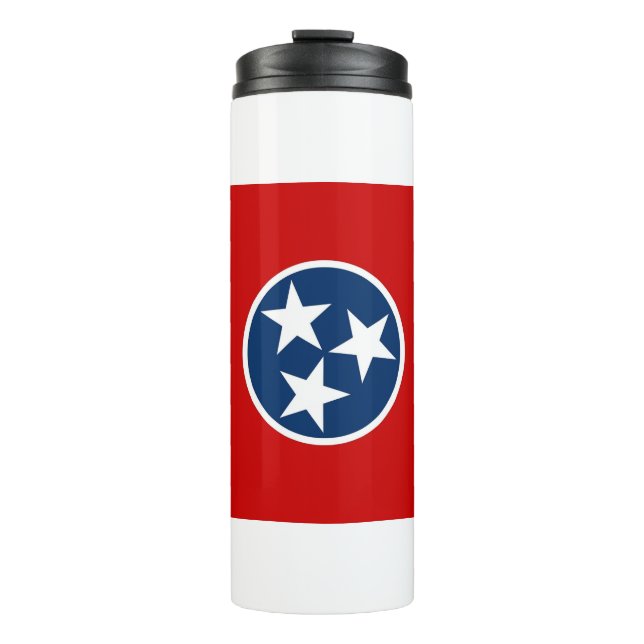 Bouteilles Isothermes Paruline thermique avec drapeau du Tennessee, État (Devant)
