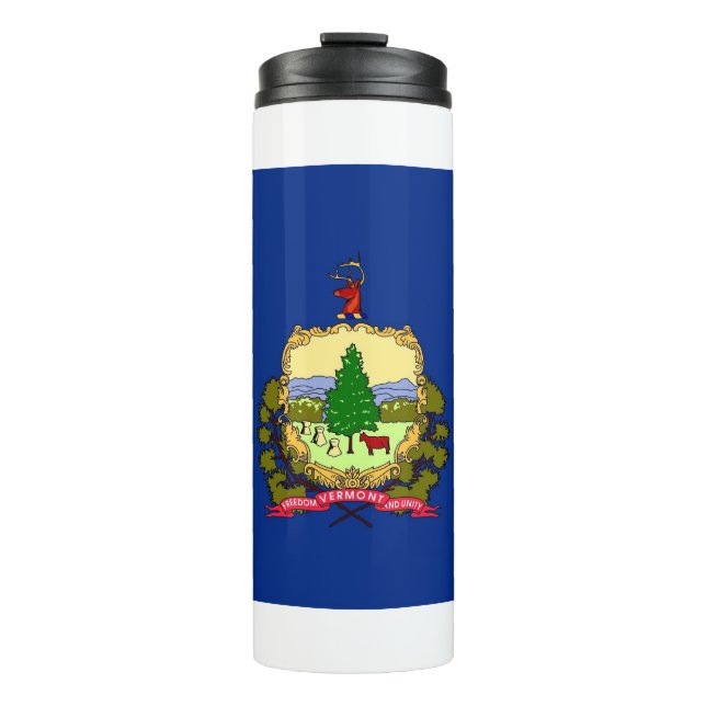 Bouteilles Isothermes Paruline thermique avec drapeau du Vermont, États- (Devant)