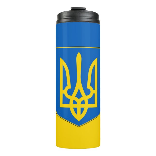 Bouteilles Isothermes Paruline thermique avec drapeau d'Ukraine (Devant)